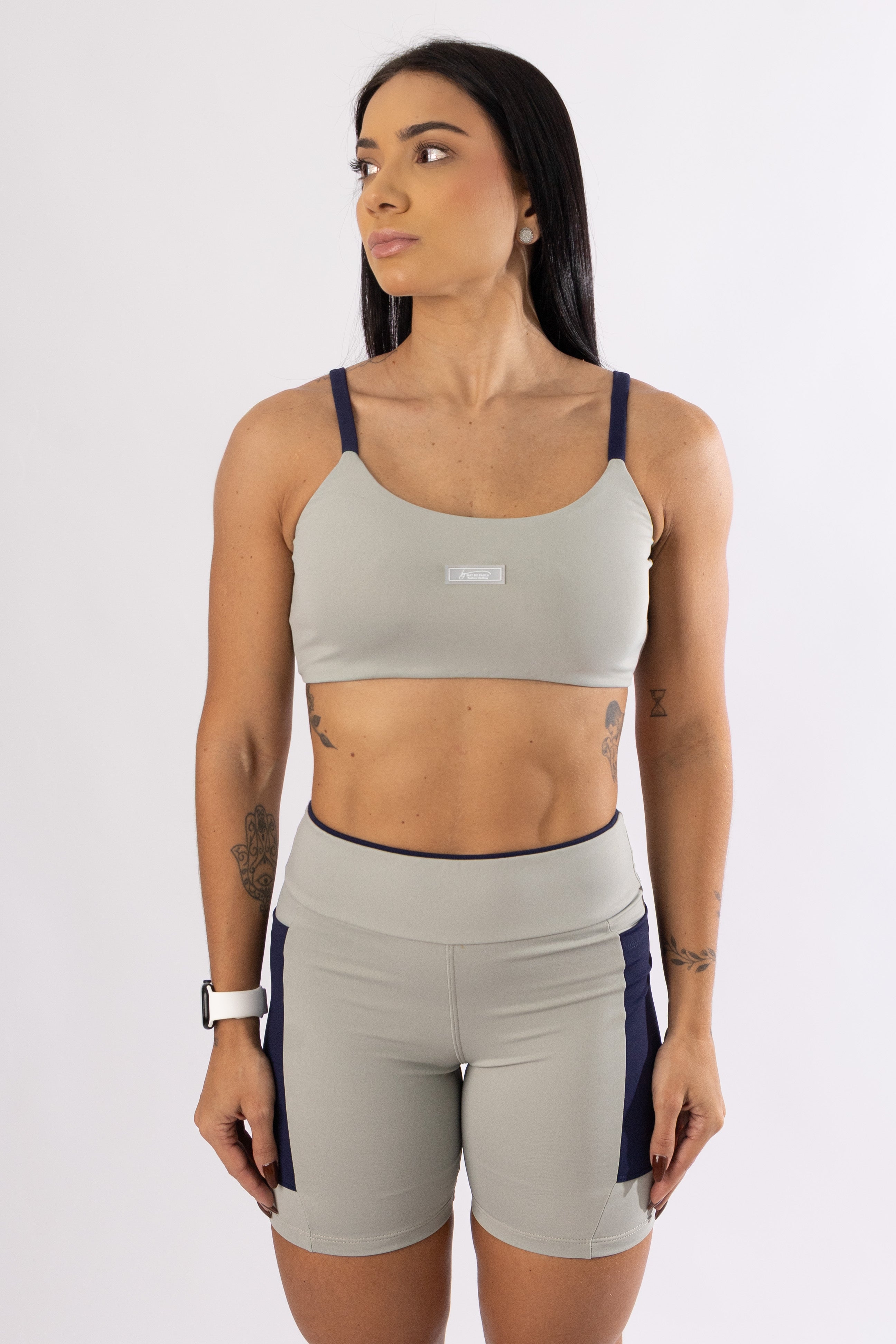 Conjunto Erica Cinza com Azul